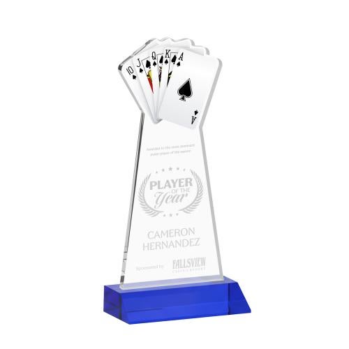 Recognition Awards - Crystal Awards - Poker Award - Blue