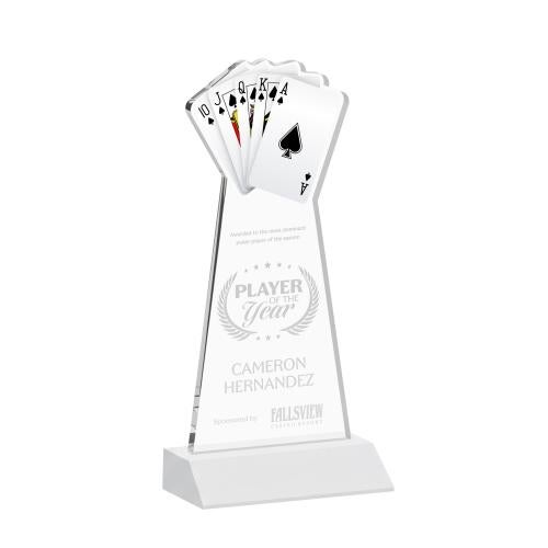 Recognition Awards - Crystal Awards - Poker Award - White