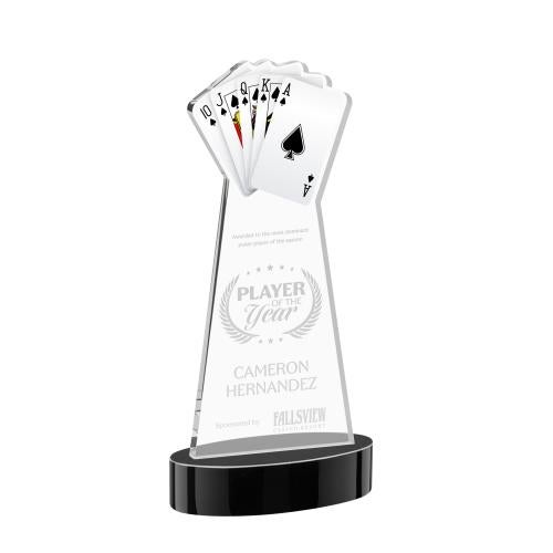 Recognition Awards - Crystal Awards - Poker Award on Alberton Base - Black