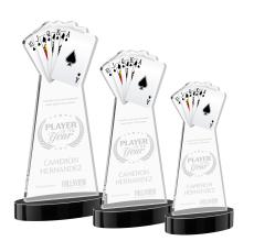 Poker Award on Alberton Base - Black - Colored Crystal Awards