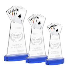 Poker Award on Alberton Base - Blue - Blue Crystal Awards