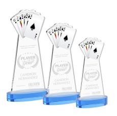 Poker Award on Alberton Base - Sky Blue - Blue Crystal Awards