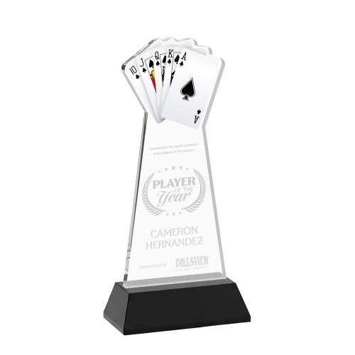 Recognition Awards - Crystal Awards - Poker Award on Hartford Base - Black