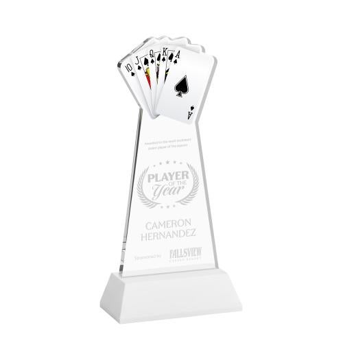 Recognition Awards - Crystal Awards - Poker Award on Hartford Base - White