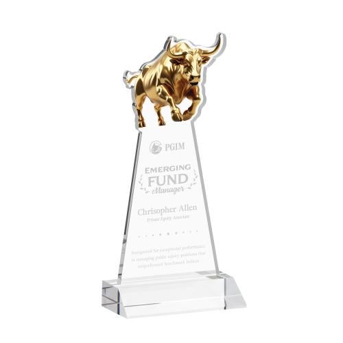 Recognition Awards - Crystal Awards - Raging Bull Award - Clear