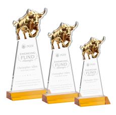 Raging Bull Award - Amber - Colored Glass Awards