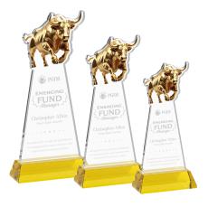 Raging Bull Award on Hartford Base - Gold - Sales Awards