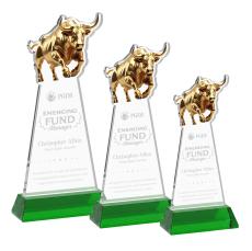 Raging Bull Award on Hartford Base - Green - Sales Awards