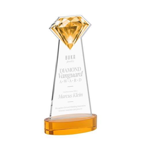 Recognition Awards - Crystal Awards - Gemstone Award on Alberton Base - Amber