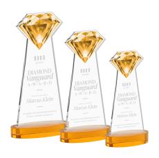 Gemstone Award on Alberton Base - Amber - Colored Crystal Awards