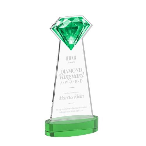 Recognition Awards - Crystal Awards - Gemstone Award on Alberton Base - Green