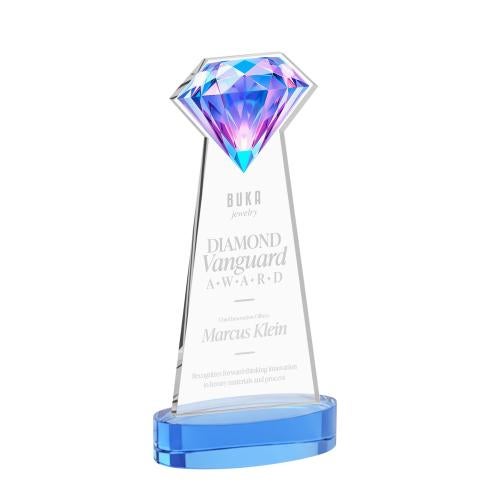Recognition Awards - Crystal Awards - Gemstone Award on Alberton Base - Sky Blue