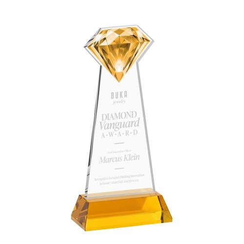 Recognition Awards - Crystal Awards - Gemstone Award on Hartford Base - Amber