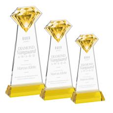 Gemstone Award on Hartford Base - Gold - Diamond Awards