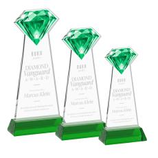 Gemstone Award on Hartford Base - Green - Diamond Awards