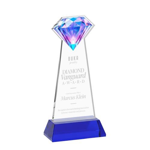 Recognition Awards - Crystal Awards - Gemstone Award on Hartford Base - Blue