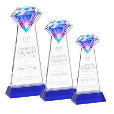 Gemstone Award on Hartford Base - Blue - Diamond Awards