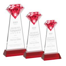 Gemstone Award on Hartford Base - Red - Diamond Awards