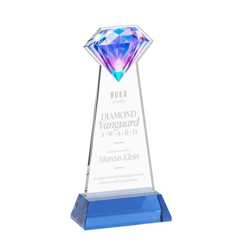 Recognition Awards - Crystal Awards - Gemstone Award on Hartford Base - Sky Blue