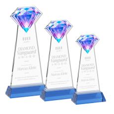 Gemstone Award on Hartford Base - Sky Blue - Diamond Awards