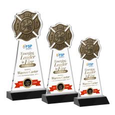 Fire Dept VividPrint Award - Black - Colored Crystal Awards