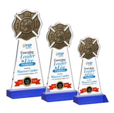 Fire Dept VividPrint Award - Blue - Colored Glass Awards