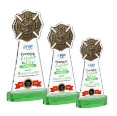 Fire Dept VividPrint Award on Alberton Base - Green - Between $80 and $150