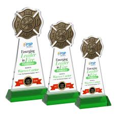Fire Dept VividPrint Award on Hartford Base - Green - Full Color Awards