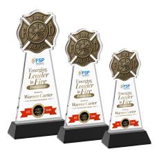 Fire Dept VividPrint Award on Hartford Base - Black - Full Color Awards