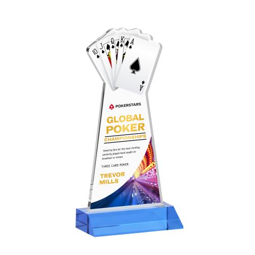 Recognition Awards - Crystal Awards - Poker VividPrint&trade; Award - Sky Blue