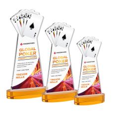 Poker VividPrint Award on Alberton Base - Amber - Glass Awards