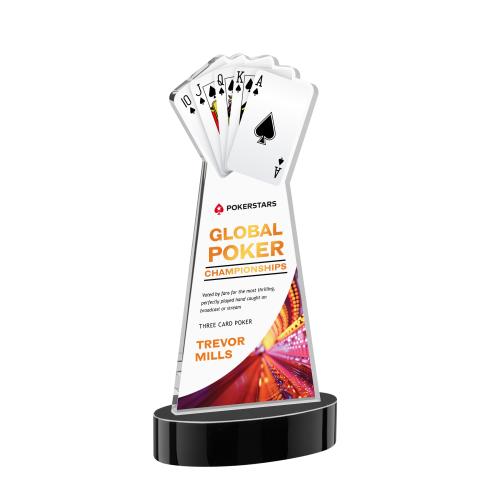 Recognition Awards - Crystal Awards - Poker VividPrint&trade; Award on Alberton Base - Black