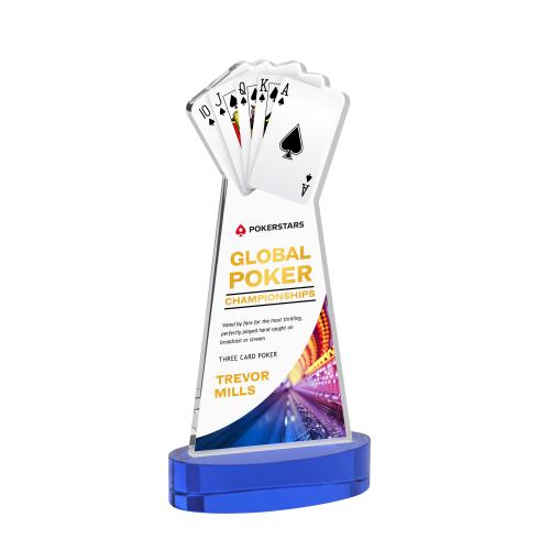 Recognition Awards - Crystal Awards - Poker VividPrint&trade; Award on Alberton Base - Blue