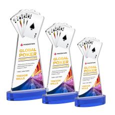 Poker VividPrint Award on Alberton Base - Blue - Colored Glass Awards