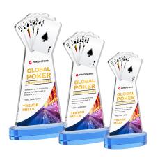 Poker VividPrint Award on Alberton Base - Sky Blue - Colored Glass Awards