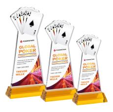 Poker VividPrint Award on Hartford Base - Amber - Full Color Awards