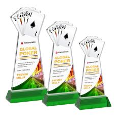 Poker VividPrint Award on Hartford Base - Green - Full Color Awards