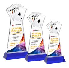 Poker VividPrint Award on Hartford Base - Blue - Colored Glass Awards