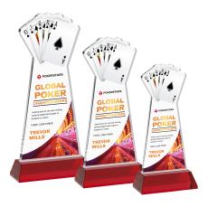 Poker VividPrint Award on Hartford Base - Red - Full Color Awards