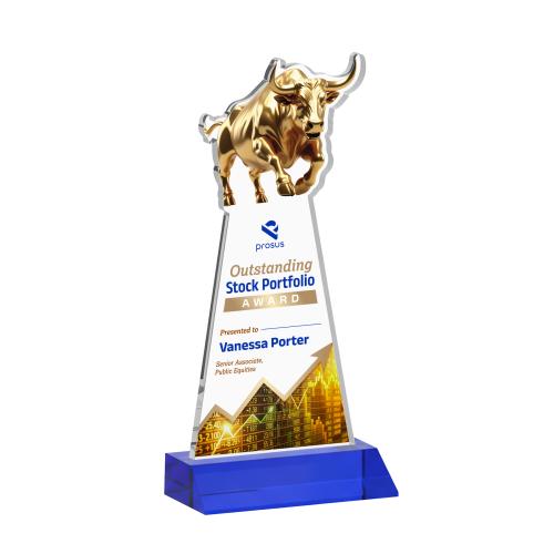 Recognition Awards - Crystal Awards - Raging Bull VividPrint&trade; Award - Blue