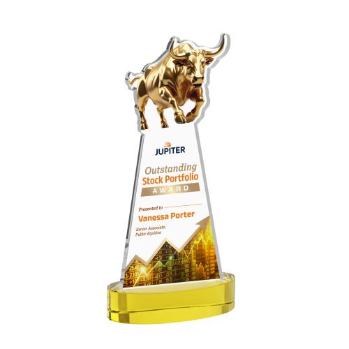 Recognition Awards - Full Color Awards - Raging Bull VividPrint&trade; Award on Alberton Base - Gold