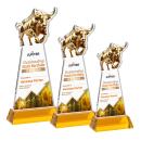 Raging Bull VividPrint&trade; Award on Hartford Base - Amber