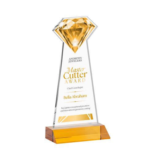 Recognition Awards - Crystal Awards - Gemstone VividPrint&trade; Award - Amber