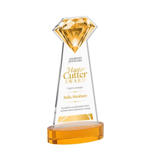 Recognition Awards - Crystal Awards - Gemstone VividPrint&trade; Award on Alberton Base - Amber