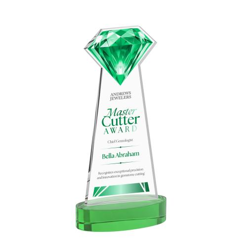 Recognition Awards - Crystal Awards - Gemstone VividPrint&trade; Award on Alberton Base - Green
