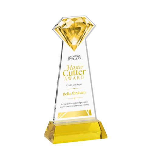 Recognition Awards - Crystal Awards - Gemstone VividPrint&trade; Award on Hartford Base - Gold