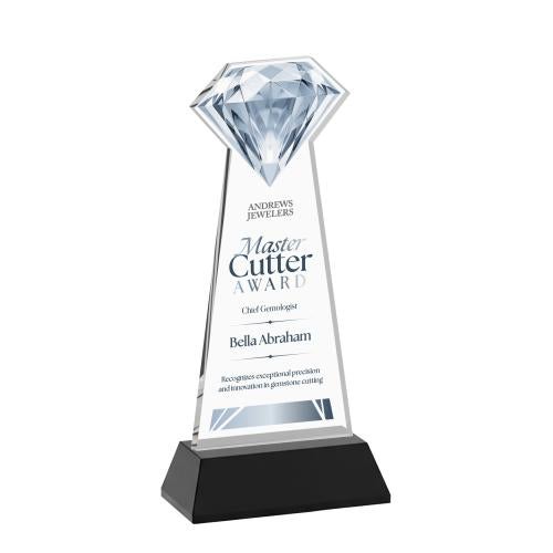 Recognition Awards - Crystal Awards - Gemstone VividPrint&trade; Award on Hartford Base - Black