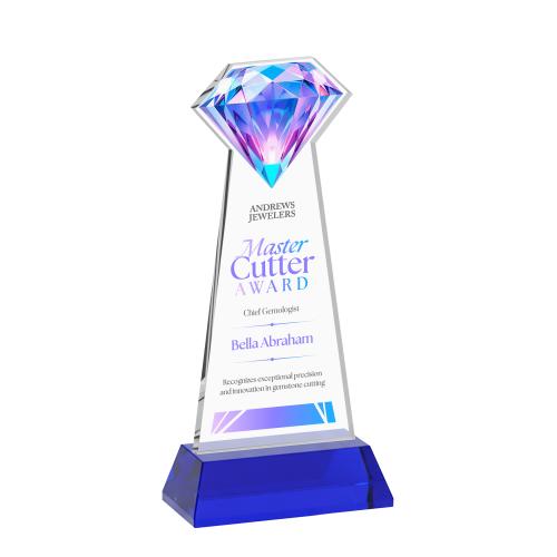 Recognition Awards - Crystal Awards - Gemstone VividPrint&trade; Award on Hartford Base - Blue