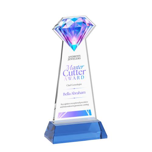 Recognition Awards - Crystal Awards - Gemstone VividPrint&trade; Award on Hartford Base - Sky Blue