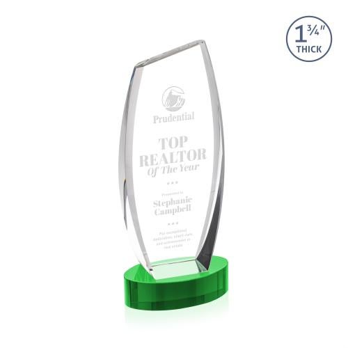 Recognition Awards - Crystal Awards - Colorado Award on Base - Green